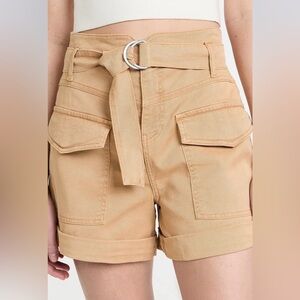 Jonathan SIMKHAI Hi Waist denim $295 Belted Denim Cargo Shorts NWT size 0 direct